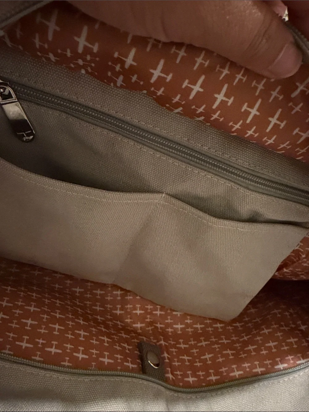 Two-Tone Gray Canvas Tote Bag